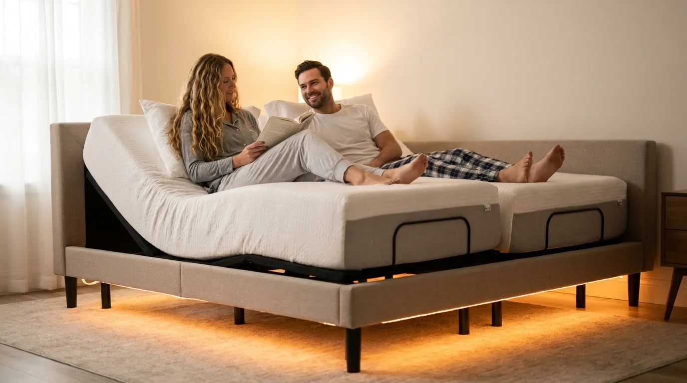 Under Bed Lighting & Adjustable Beds for Couples | Leva Slee