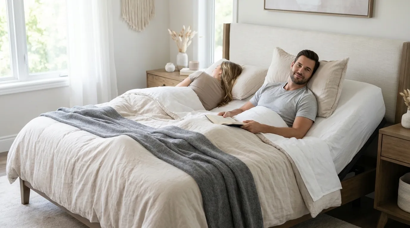 Adjustable Bed Frame with Mattress Included for Couples
